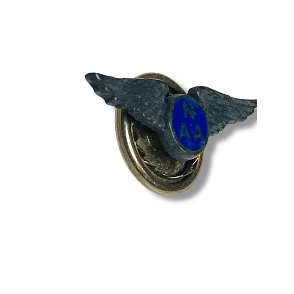 Vintage National Aeronautic Association (Naa) Wings Lapel Pin 1" Sterling Silver View 3